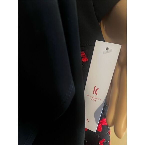 IC by Connie K Black Floral Knit Cardigan Sweater Size L Dillards - Picture 3 of 8